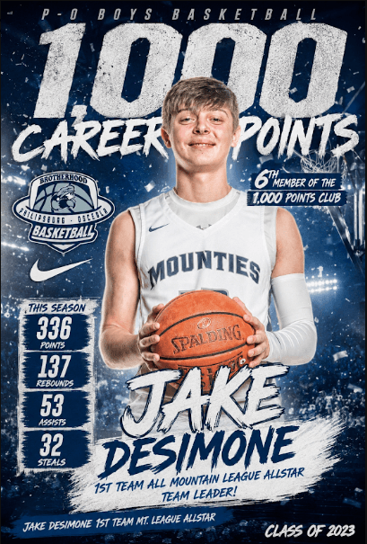 Jake DeSimone — 6th member of the 1,000 points club, Class of 2023
